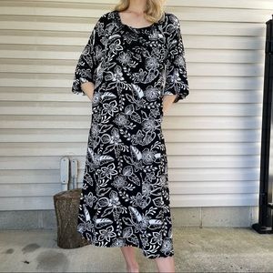 Beaded Neck Patio Casuals  by Cabernet Caftan Maxi Dress